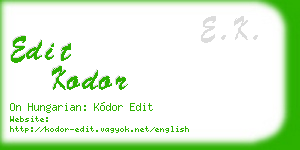 edit kodor business card