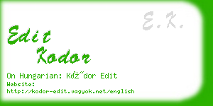 edit kodor business card